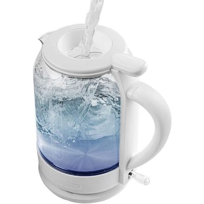 Elite Gourmet 1.2L Adjustable Temperature Electric Glass Kettle (Slate  Blue) 5 cups EKT1220DB - The Home Depot