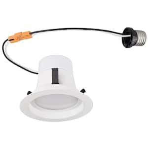 4 in. 2700K Warm White Integrated LED Recessed Retrofit Smooth Baffle Trim
