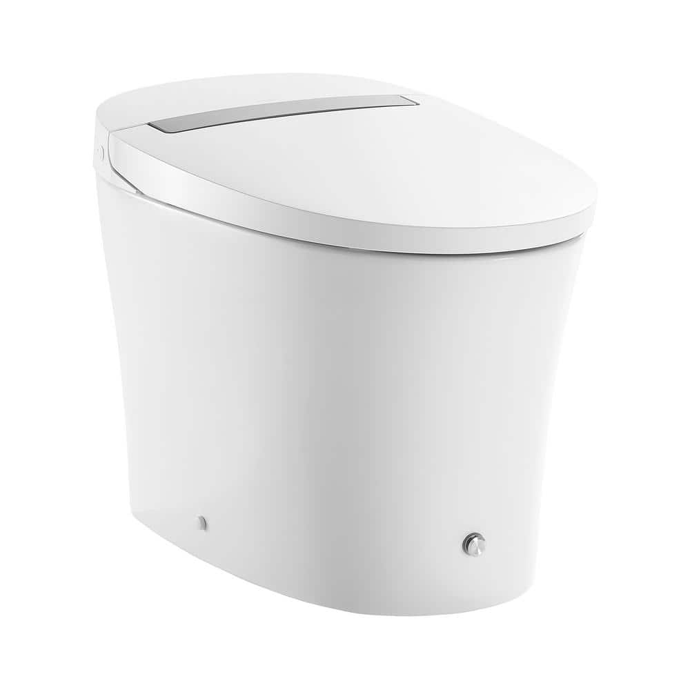 Hugo White Ceramic Elongated Dual-Flush Smart Toilet