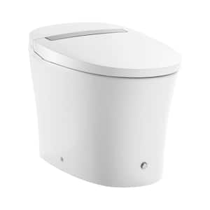 Hugo Smart Tankless, 1.1/1.6 GPF Touchless Vortex, Elongated Toilet in Glossy White