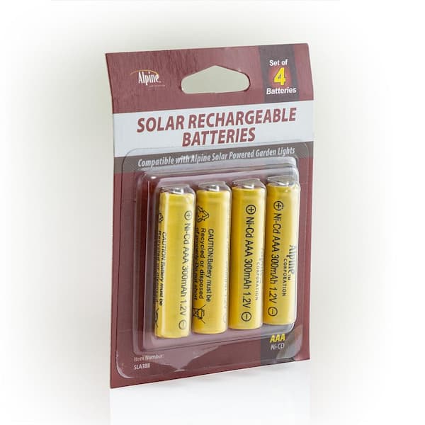 Pack of 5 Rechargeable Solar Batteries AAA Ni-MH 300mAh For Solar Garden Lights 