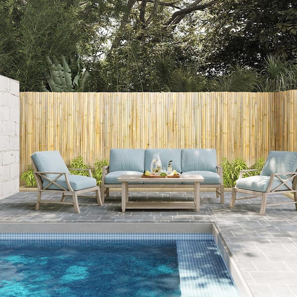 Natural Rolled Bamboo Fence, Eco-Friendly Bamboo Privacy Fence 6 ft. H x 8 ft. L x 0.75 in. D., Bamboo Privacy Screen