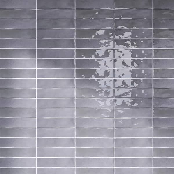 MOLOVO Kezma Gris Gray 2.95 in. X 11.81 in. Polished Ceramic Subway Wall Tile (6.35 sq. ft./Case)