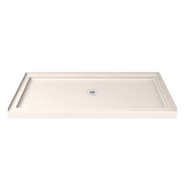 DreamLine SlimLine 60 in. x 30 in. Single Threshold Alcove Shower Pan Base in Biscuit with Center Drain