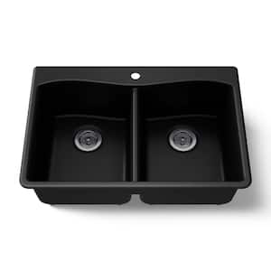 KOHLER Kennon 33 in. Drop-In 1-Hole Single Bowl Neoroc Granite
