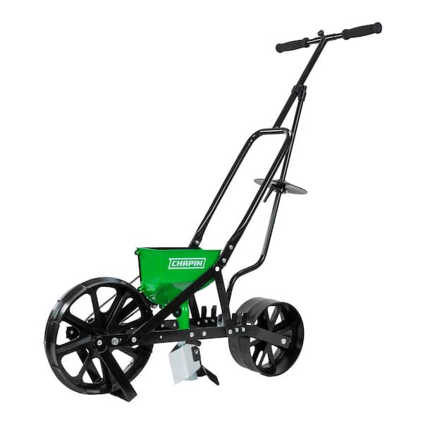 8701G Garden Push Seeder Planter, 6 Seed Plates for up to 20 Varieties of Seeds, Row Marker, Steel Frame, Not a Spreader