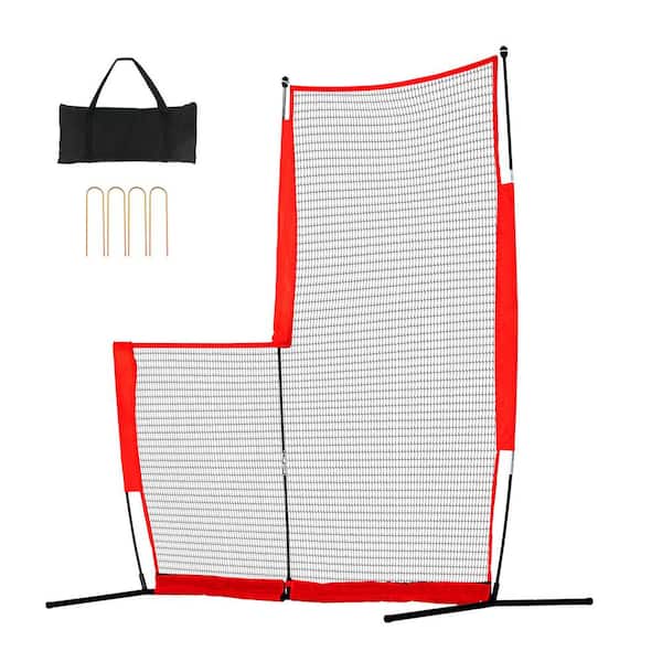 SVOPES L Screen Baseball Batting Cage, 7 x 7 ft. Softball and Baseball Safety Net, Pitching Protector with Carry Bag