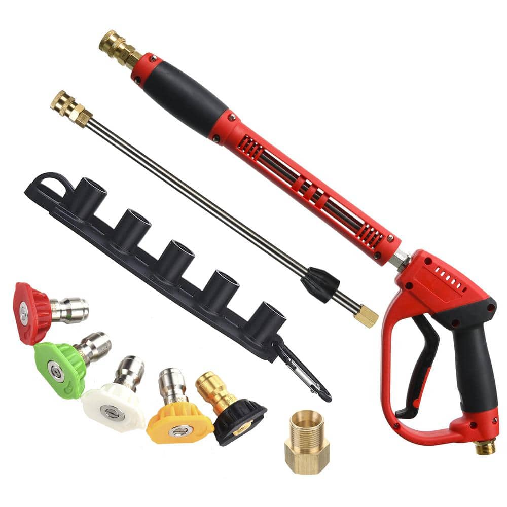 5000 Psi 4 in. Red Deluxe Pressure Washer Gun, Pressure Washer Wand M22 Fit