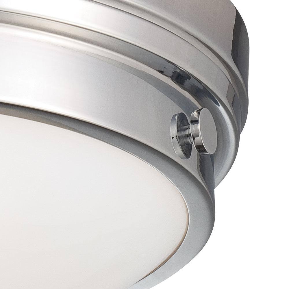 Circular Chrome 13" Flush Mount Ceiling Light with Clear and White Glass