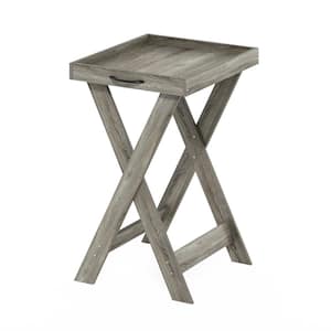 Montale 18.9 in. French Oak Rectangle Wood End Table with Removable Tray