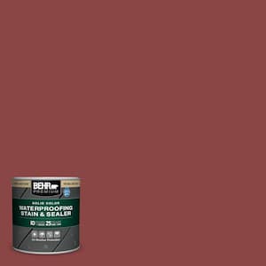 8 oz. #PPU1-10 Forbidden Red Solid Color Waterproofing Exterior Wood Stain and Sealer Sample