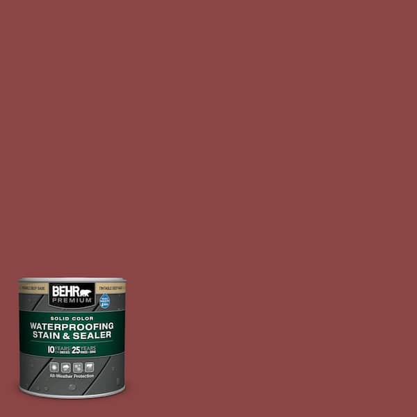 BEHR PREMIUM 8 oz. #PPU1-10 Forbidden Red Solid Color Waterproofing Exterior Wood Stain and Sealer Sample