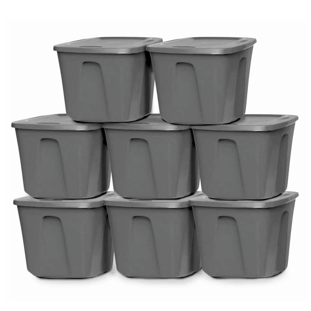 18 Gal. Stackable Plastic Storage Tote Container with Snap-On Lid (8-Pack) price history on PriceWatchPro