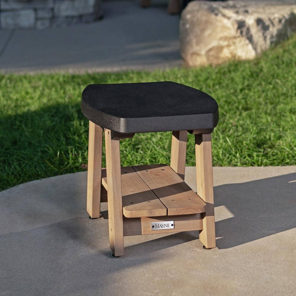 Mesa Black and Brown Resin and Wood 3-Piece Outdoor Seating Set