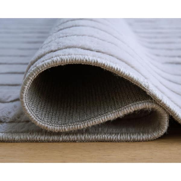 Worthley 8 ft. x  10 ft. Light Blue Striped Washable Area Rug