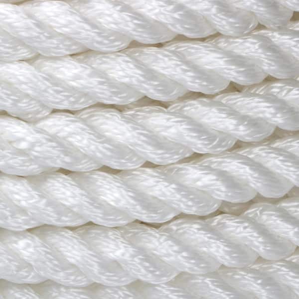 KingCord 1/2 in. x 100 ft. Twisted Nylon Anchor Line with 1/2 in.  Galvanized Thimble, White Color Coiled 458971BG - The Home Depot