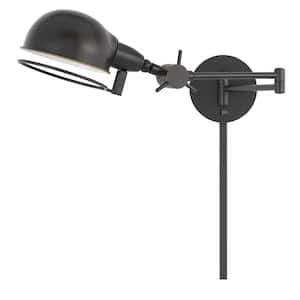 Linthal 5.25 in. H Dark Bronze Metal Swing Arm Wall Lamp