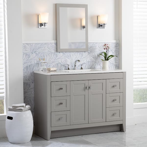 48 inch deals gray bathroom vanity