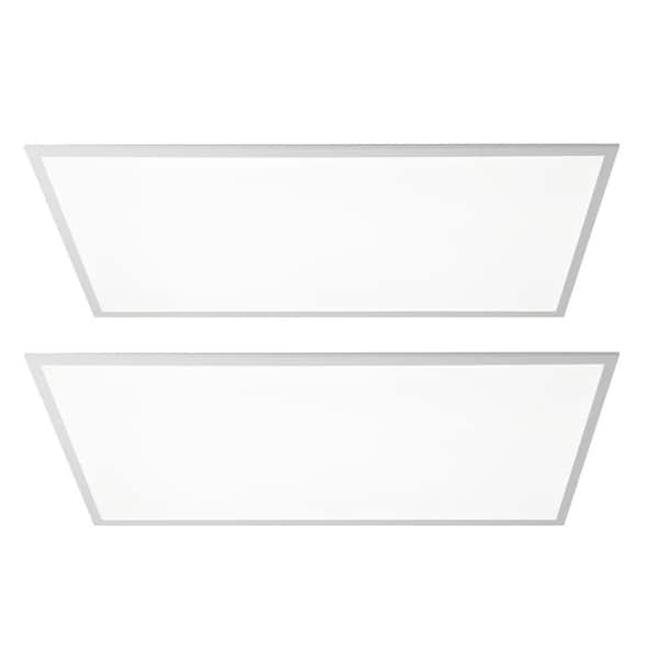 JONATHAN Y 2 ft. x 4 ft. Skylight 50-Watt 5500 Lumens Dimmable Integrated LED Flat Panel Light with 5000K, White (Set of 2)