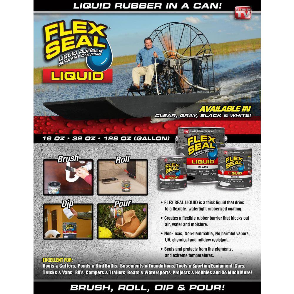 Buy Flex Seal Liquid Black 32 Oz. Liquid Rubber Sealant Coating Online