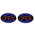 Alpine Industries 23 in. x 14 in. LED Oval Open Sign (2-Pack) 497-02 ...