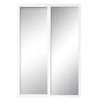 84 in. x 81 in. Serenity White Wood Frame Mirrored Interior Sliding Door