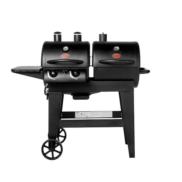 Char-Griller Dual Threat 2-Burner Gas and Charcoal Grill in Black