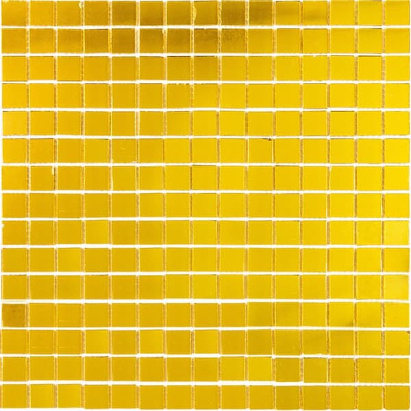 Apollo Tile Altin 4 in. x 6 in. Glossy Amber Gold Glass Mosaic Uniform ...