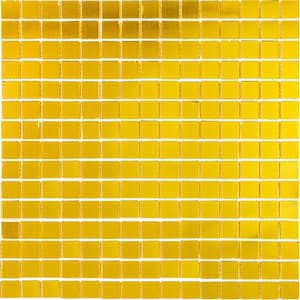 Altin Glossy Amber Gold 12 in. x 12 in. Glass Mosaic Wall and Floor Tile (20 sq. ft./case) (20-pack)