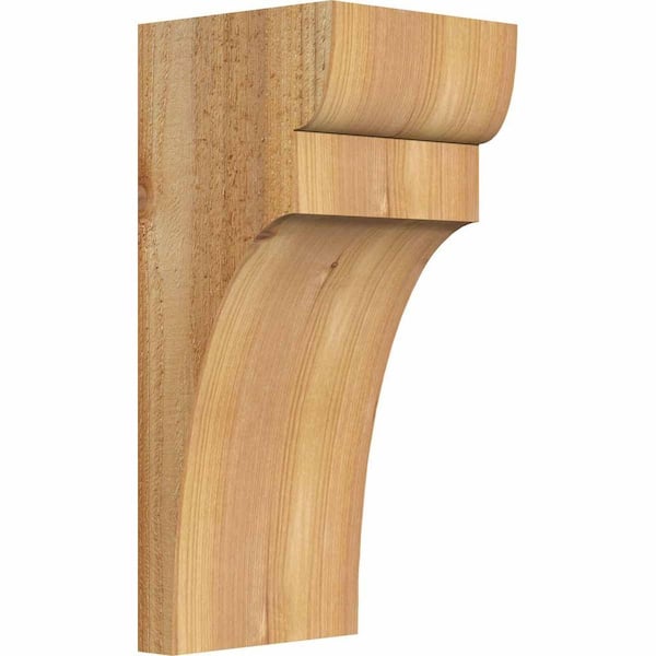 Ekena Millwork 6 in. x 6 in. x 14 in. Western Red Cedar Yorktown Rough Sawn Corbel