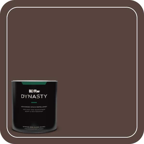 BEHR DYNASTY 1 qt. #PPF-51 Dark Walnut Semi-Gloss Enamel Interior Stain-Blocking Paint and Primer