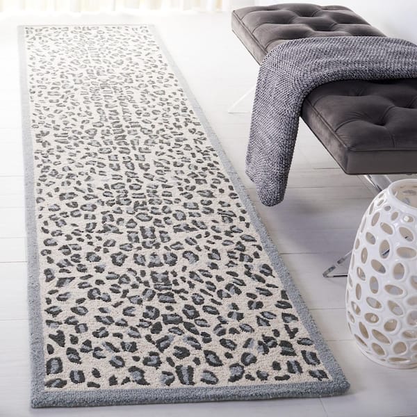 Metro Grey/Ivory 2 ft. x 9 ft. Animal Print Runner Rug
