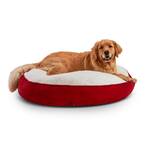 Scout Deluxe Round Large Crimson Sherpa Dog Bed