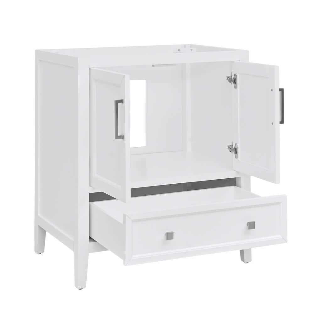 Everette 30'' White Solid Wood Single Bathroom Vanity