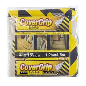 4 ft. x 15 ft. 10 oz. Safety Drop Cloth with Black and Yellow Safety Border