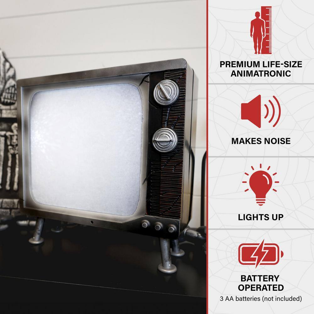 Haunted Hill Farm 12" Motion-Activated Haunted TV with LED Lights
