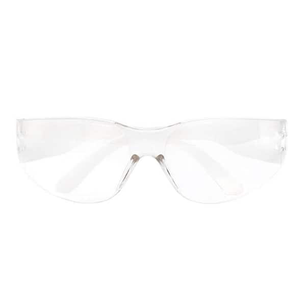 BISON LIFE White, Crystal Clear Lens Color Temple Safety Glasses, (72-Pairs)