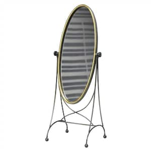 7 in. x 23 in. Classic Irregular Framed Black Vanity Mirror