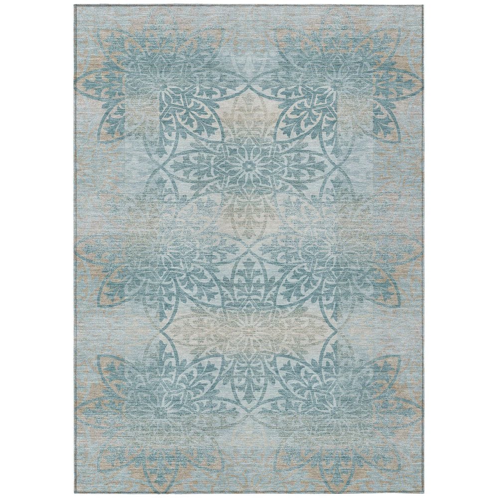 Chantille Machine Washable Indoor/Outdoor Abstract ACN2916 Teal 5 ft. x 7 ft. 6 in. Area Rug price history on PriceWatchPro