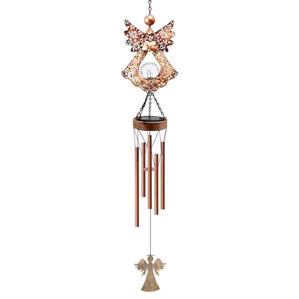 Solar Metal Guardian Angel Wind Chime: Weather Resistant Outdoor Decor - Thoughtful Gift for Mother's Day and Christmas