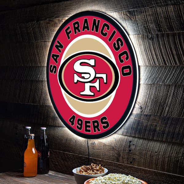 Evergreen San Francisco 49ers Round 23 in. Plug-in LED Lighted Sign  8LED3826RD - The Home Depot
