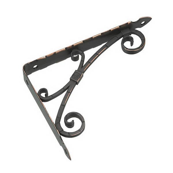 9-1/8 in. (232 mm) x 7-1/8 in. (181 mm) Oil-Rubbed Bronze Aluminum Decorative Shelf Bracket