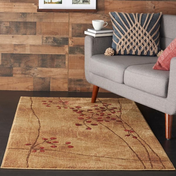 Somerset Latte 4 ft. x 6 ft. Oriental Modern Area Rug