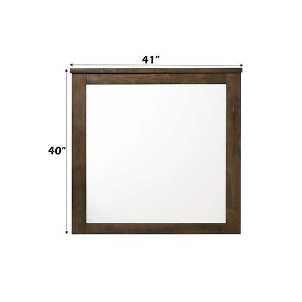 Acme Furniture Merrilee 1 in. x 40 in. Rustic Square Framed Oak
