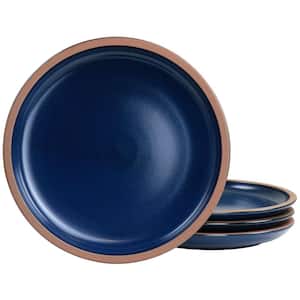 Dumont 4-Piece Terracotta 10.8 in. Dinner Plate Set in Dark Blue