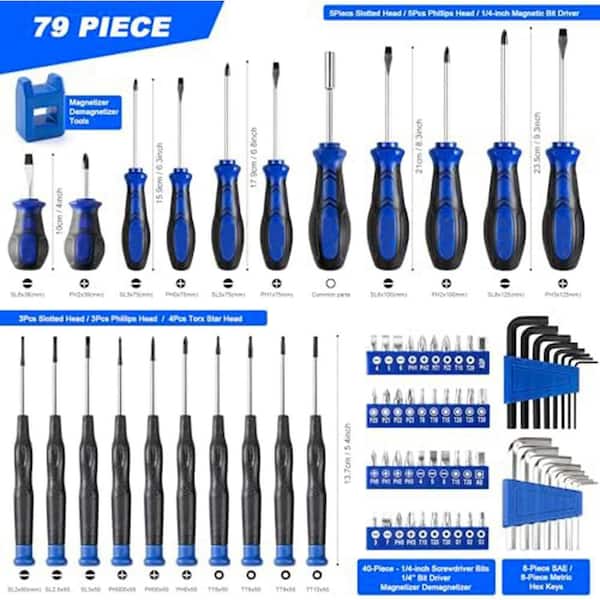 Lukyamzn Magnetic Screwdriver Set 79-Piece Multi-Purpose Kit with