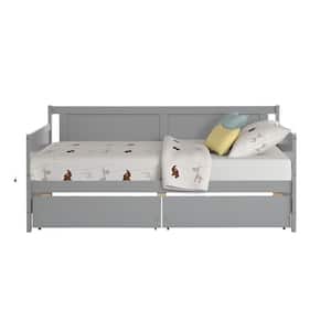 Sawyer 78.25 in. Daybed Gray with 2-Drawers