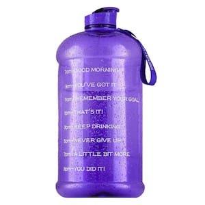128 oz Hydration Nation Plastic Water Bottle with Times to Drink - Purple