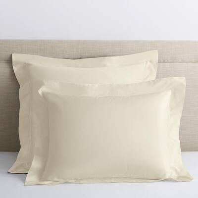 Classic Solid Ivory 350-Thread Count Sateen Standard Sham