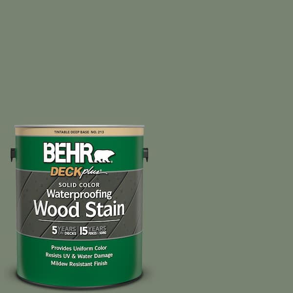 BEHR DECKplus 1 gal. #ICC-77 Sage Green Solid Color Waterproofing Exterior Wood Stain